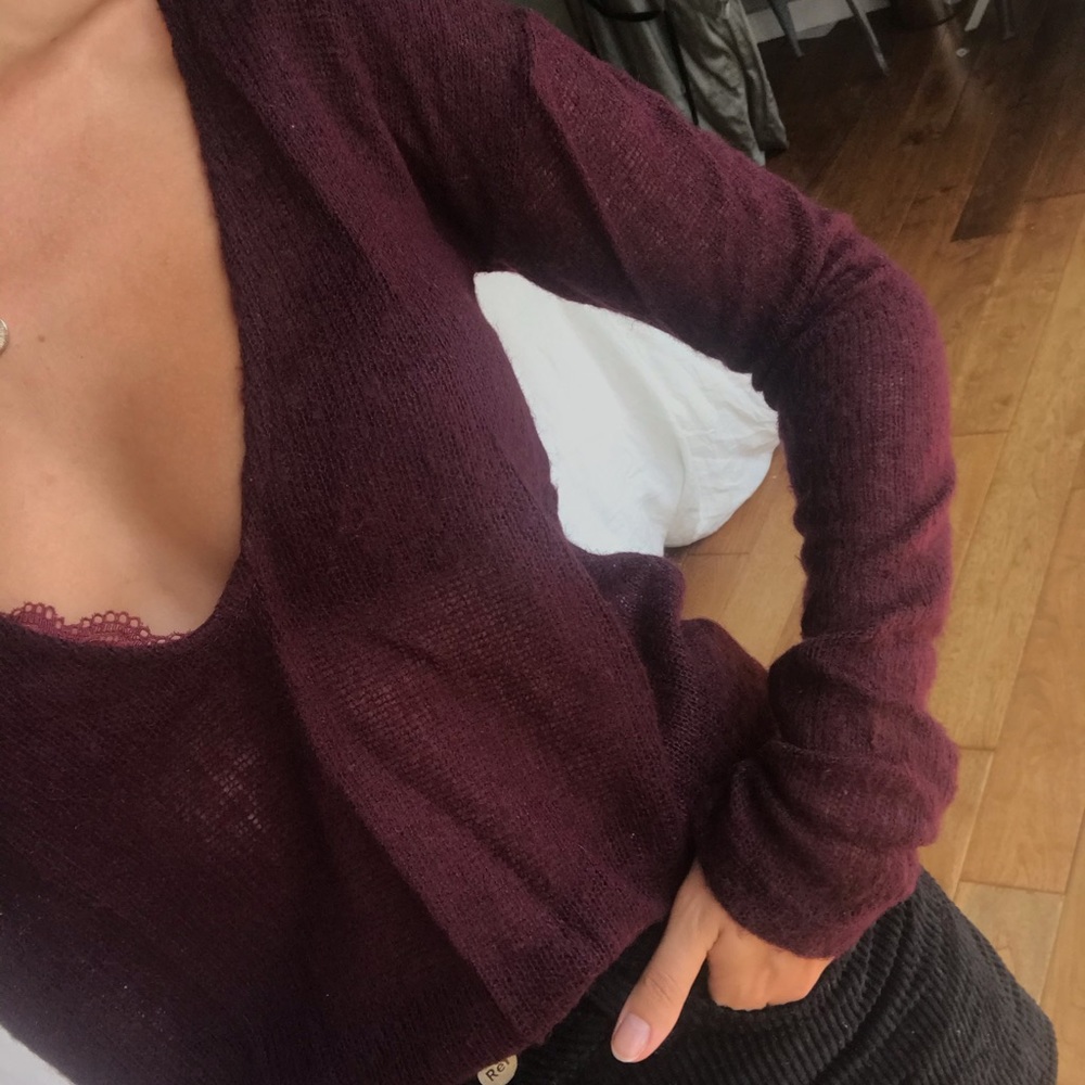 urban outfitters soft knit sweater in plum